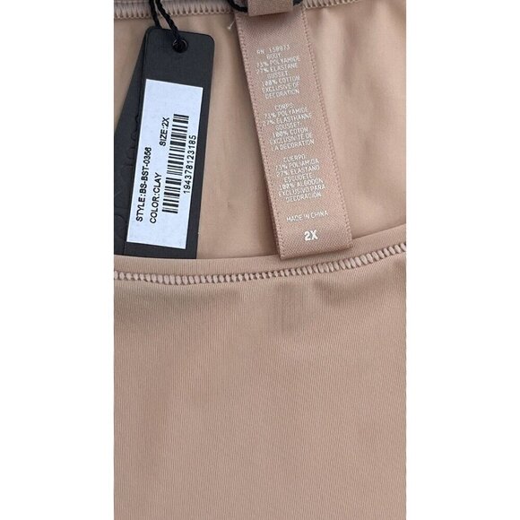 Skims Clay Jelly Sheer Crew Neck Bodysuit Sleeveless Bodysuit Size 2X - Picture 4 of 11